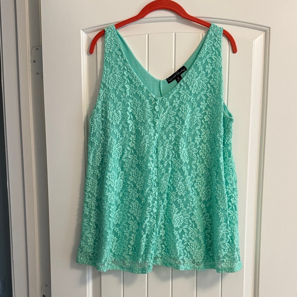 jcpenney Mint Green Lace V-Neck Camisole
